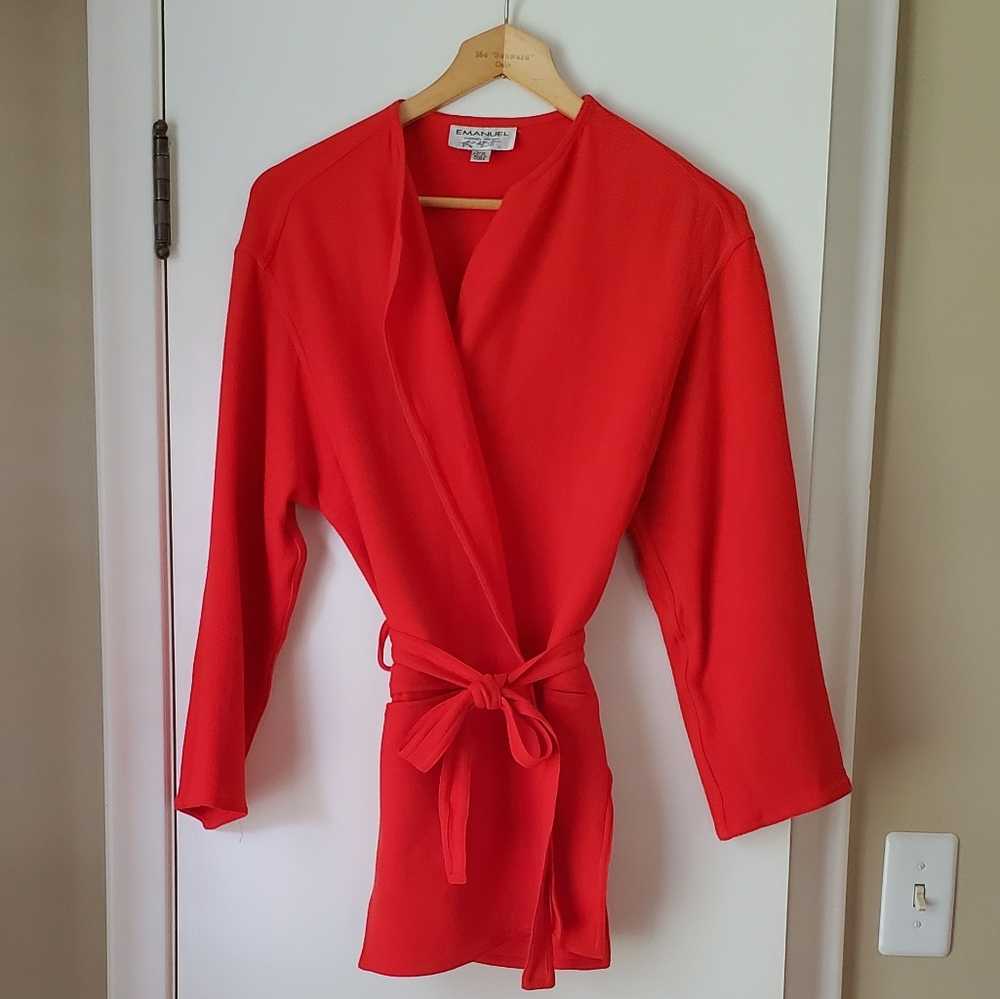 Emanuel Ungaro Orange Wool Lightweight Blazer